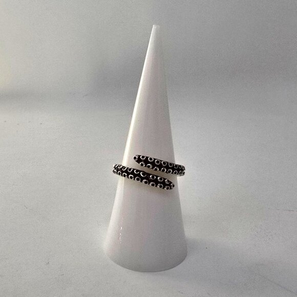 Sterling Silver 925 Octopus Tentacle Adjustable Ring Size 7 Nautical Kraken Used - Picture 7 of 8